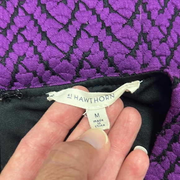 41 HAWTHORN | Jace Abstract Chevron Print Dress Purple/Black M - Picture 5 of 7